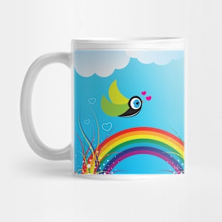 Bird over the rainbow Mug